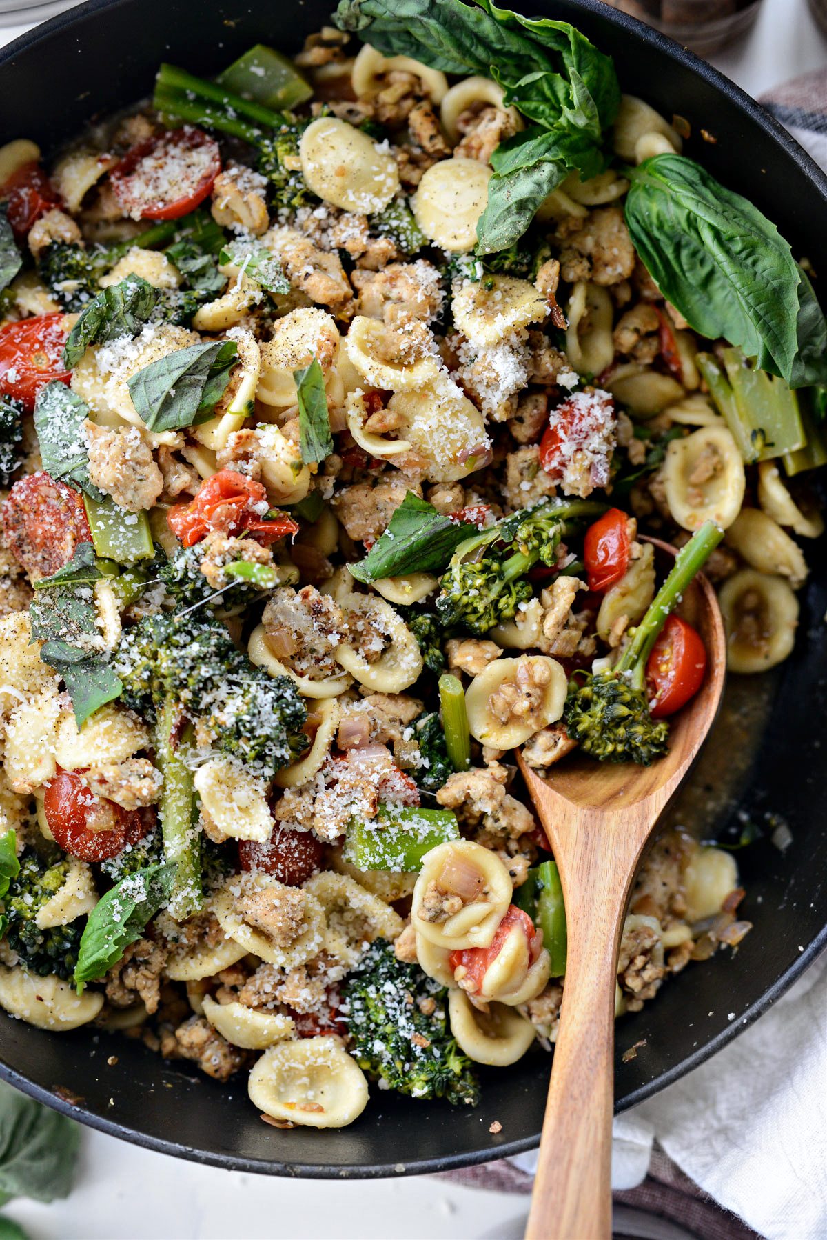 One Pan Lemony Orecchiette with Sausage and Broccolini-image