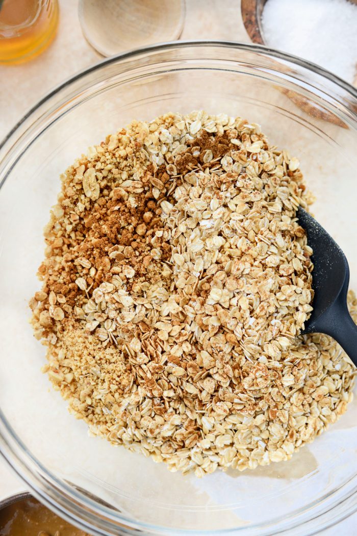 oats combined with nuts and spices.