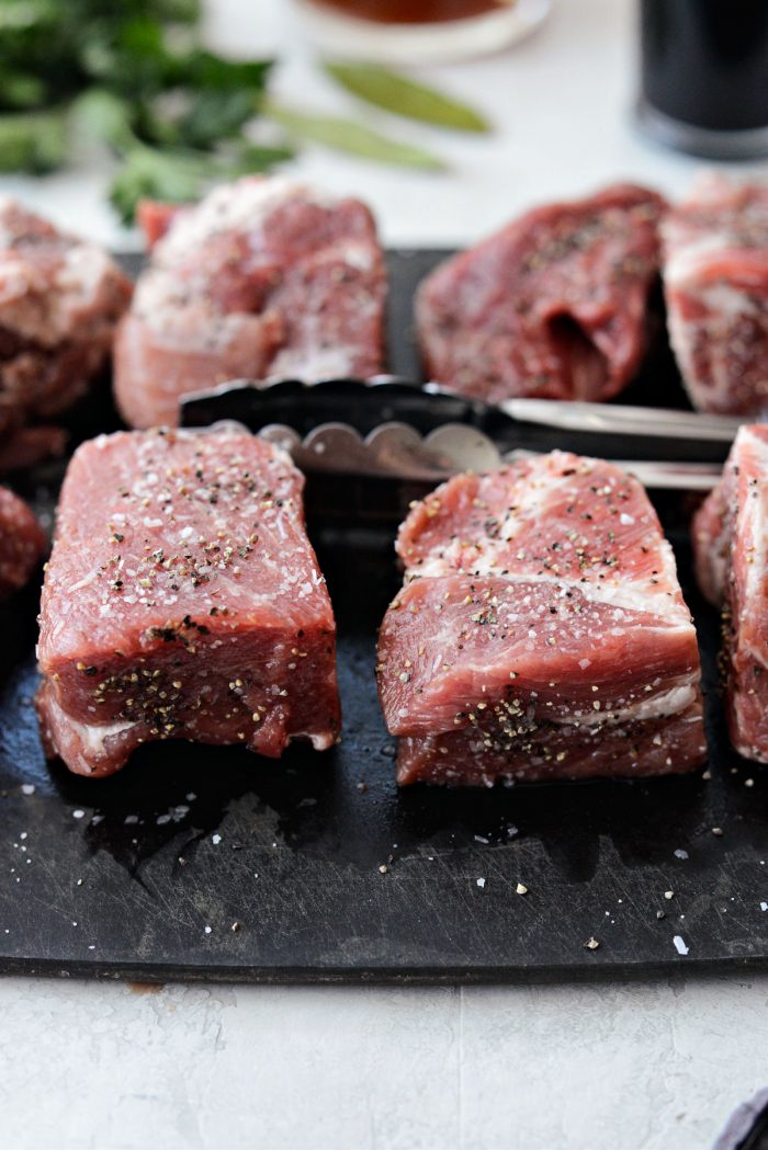 pork seasoned with kosher salt and black pepper.