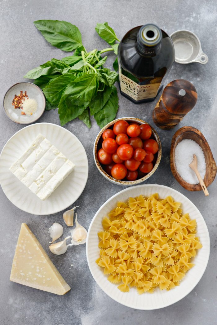 Baked Feta Pasta with Burst Cherry Tomatoes ingredients