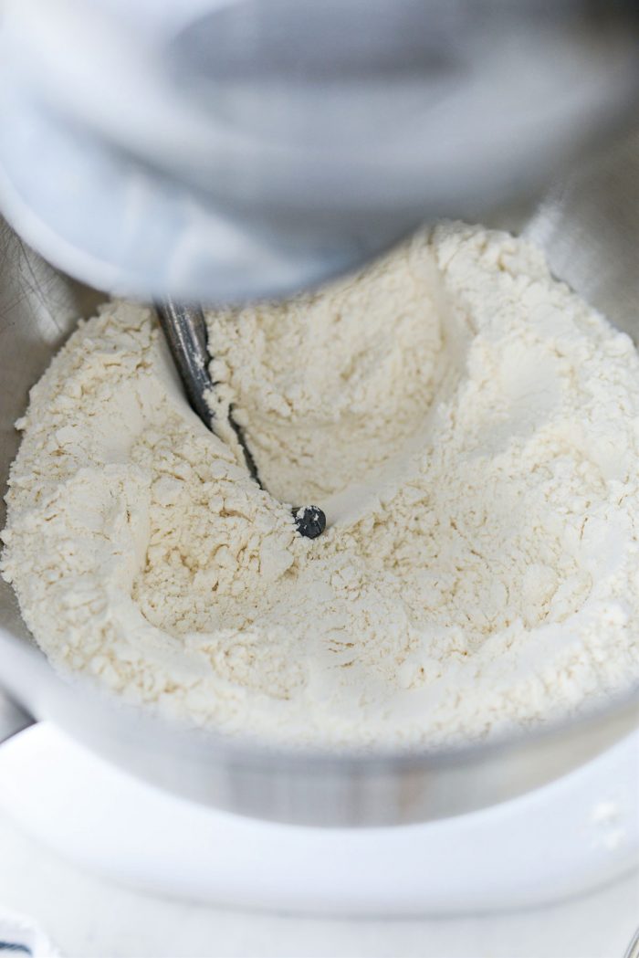 unbleached all purpose flour and salt in mixing bowl