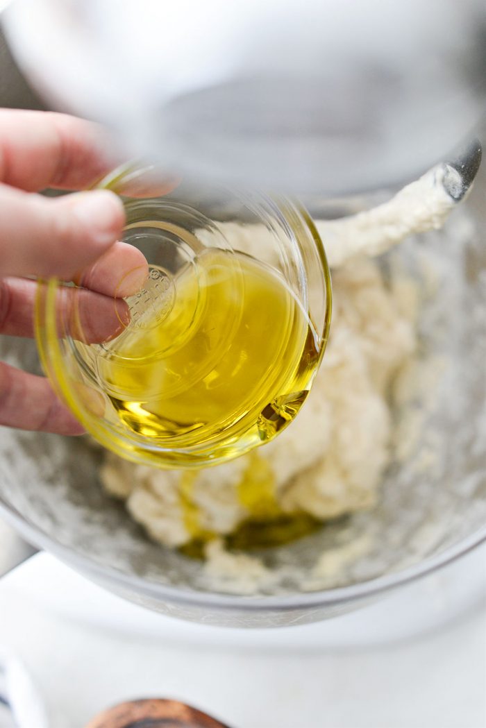 add olive oil to dough