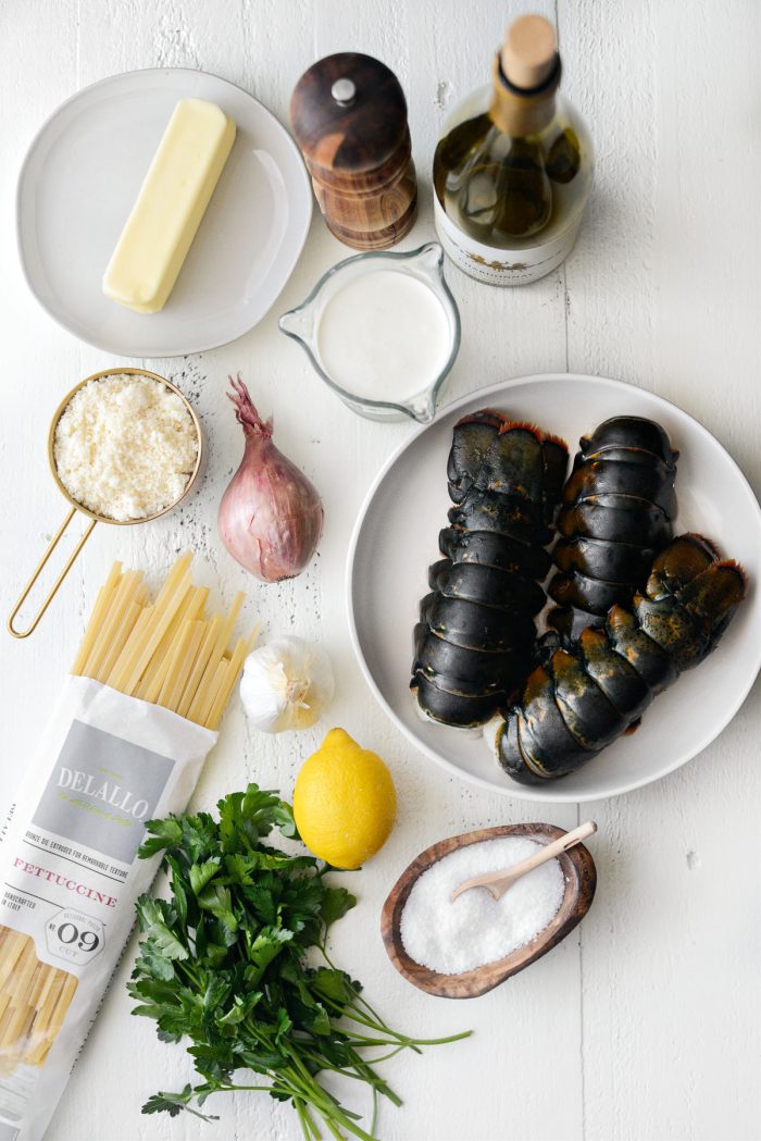 Garlicky Lobster Fettucine Alfredo ingredients