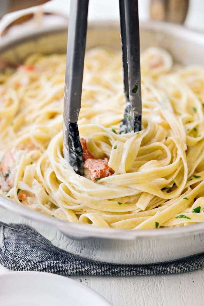 toss lobster with pasta and cream sauce.