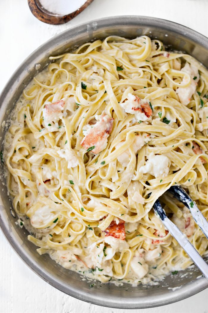 skillet with Garlicky Lobster Fettucine Alfredo