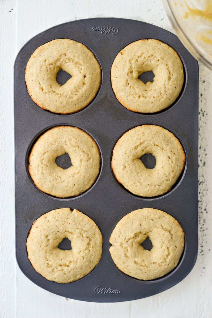 baked doughnuts in pan