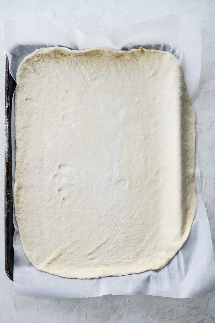 transfer dough to parchment lined pan