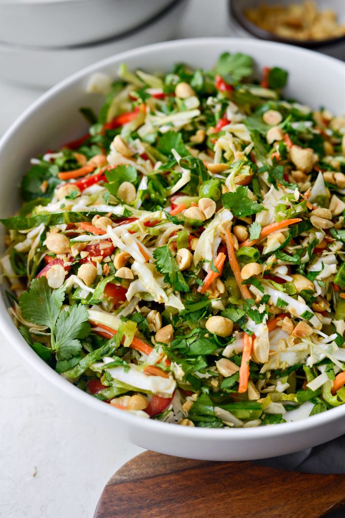 Side view of Thai Cabbage Salad