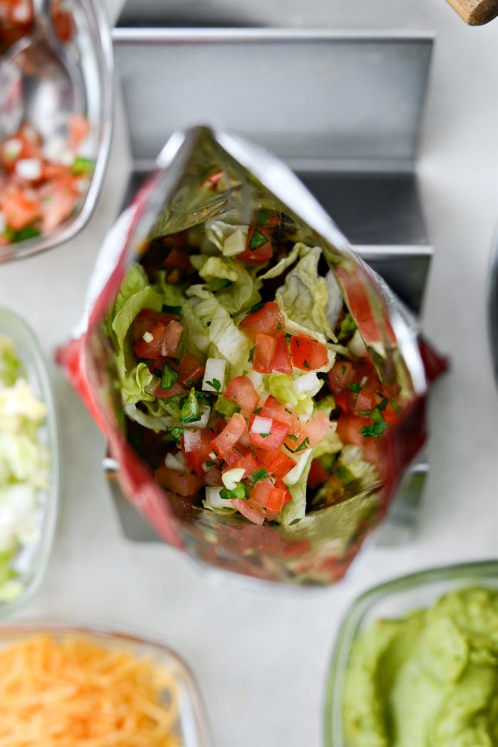 top with lettuce and pico