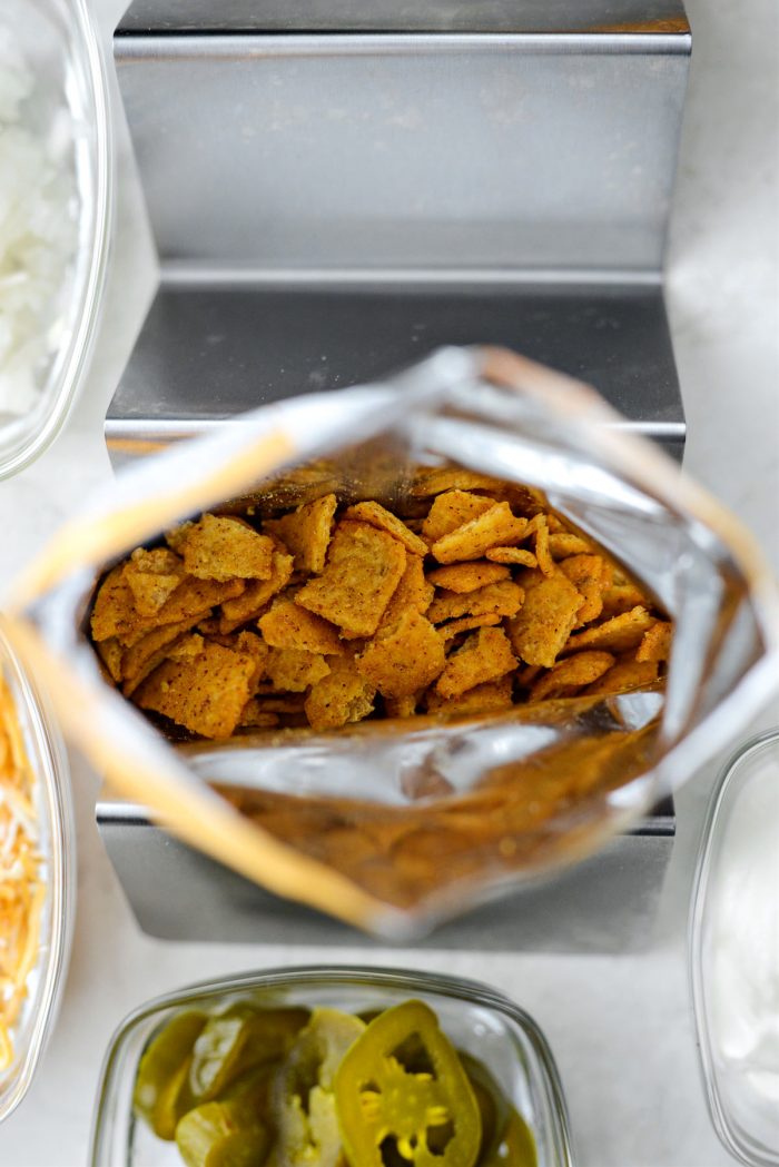 crushed fritos in a bag