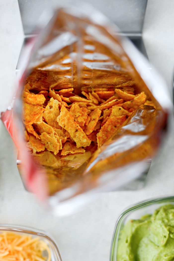 crushed doritos in bag