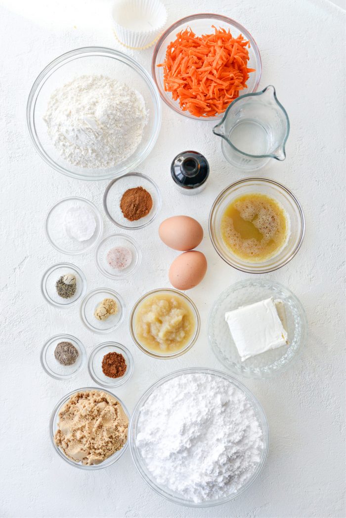 Carrot Cake Cupcakes ingredients