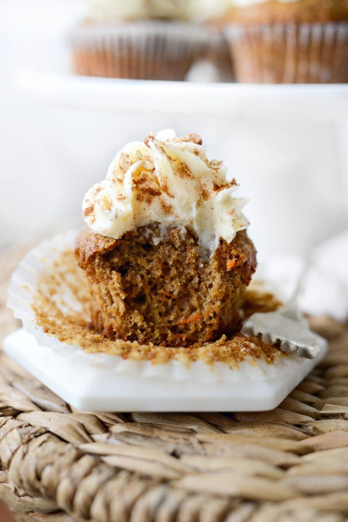 bite missing from Carrot Cake Cupcakes