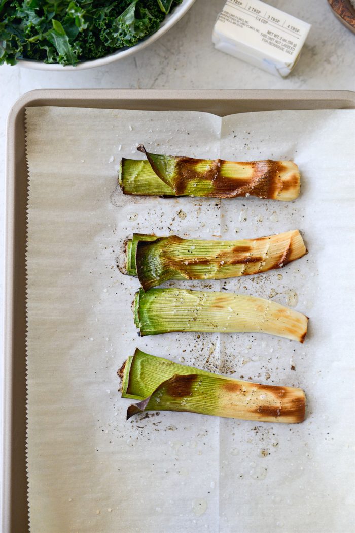 roasted leeks