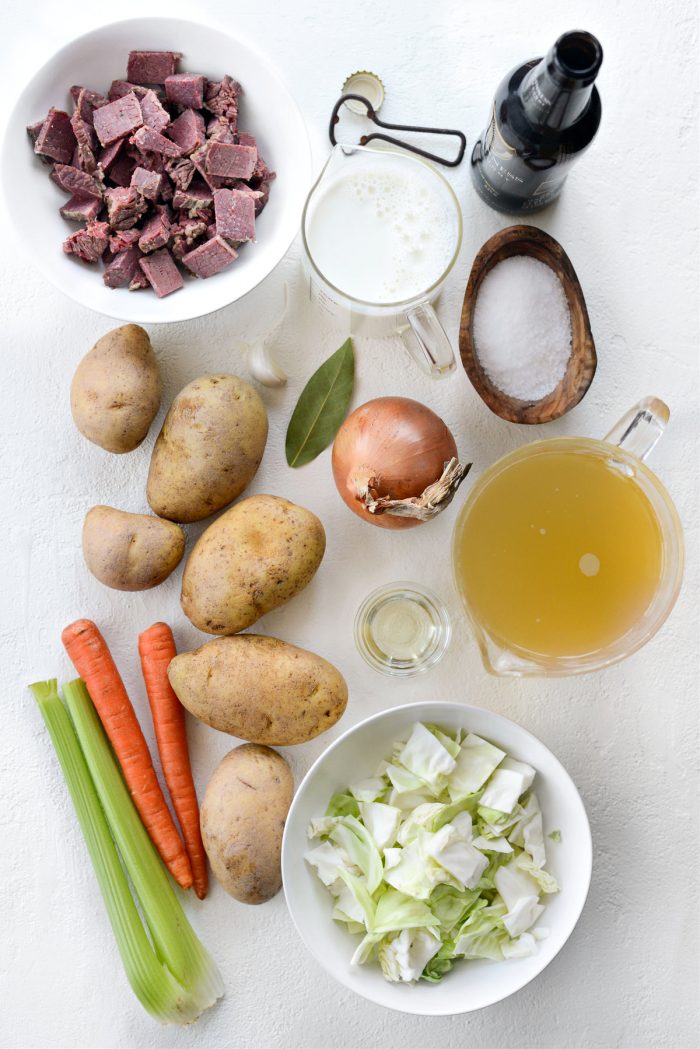 Corned Beef and Cabbage Chowder ingredients