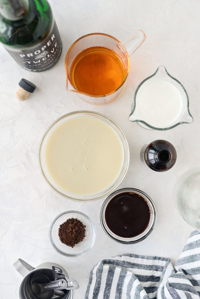 Homemade Baileys Irish Cream ingredients