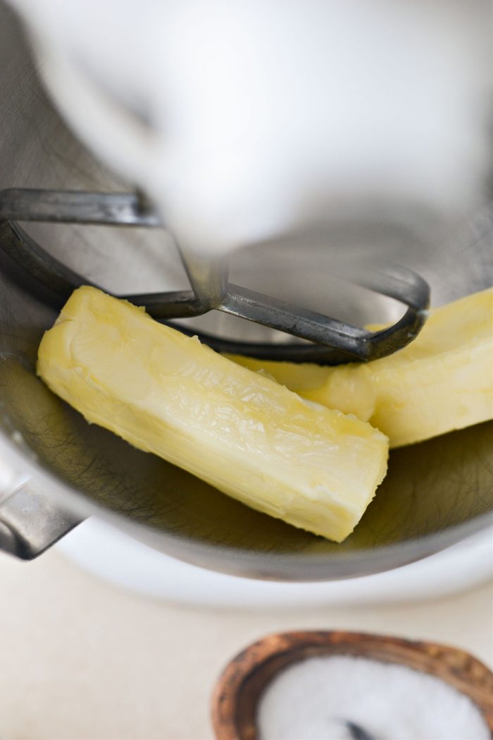 unsalted butter in mixer