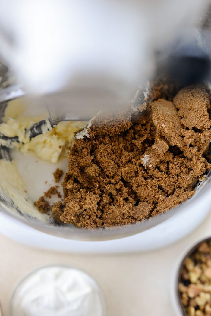 sugars added to mixing bowl