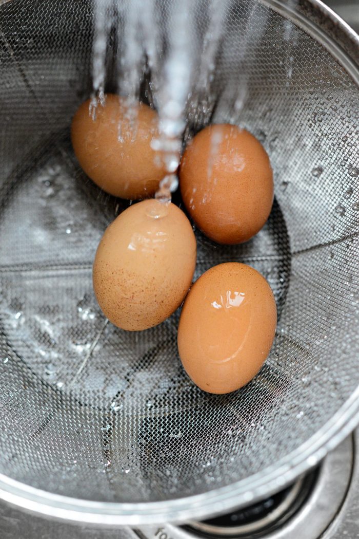 rinse eggs under cool water