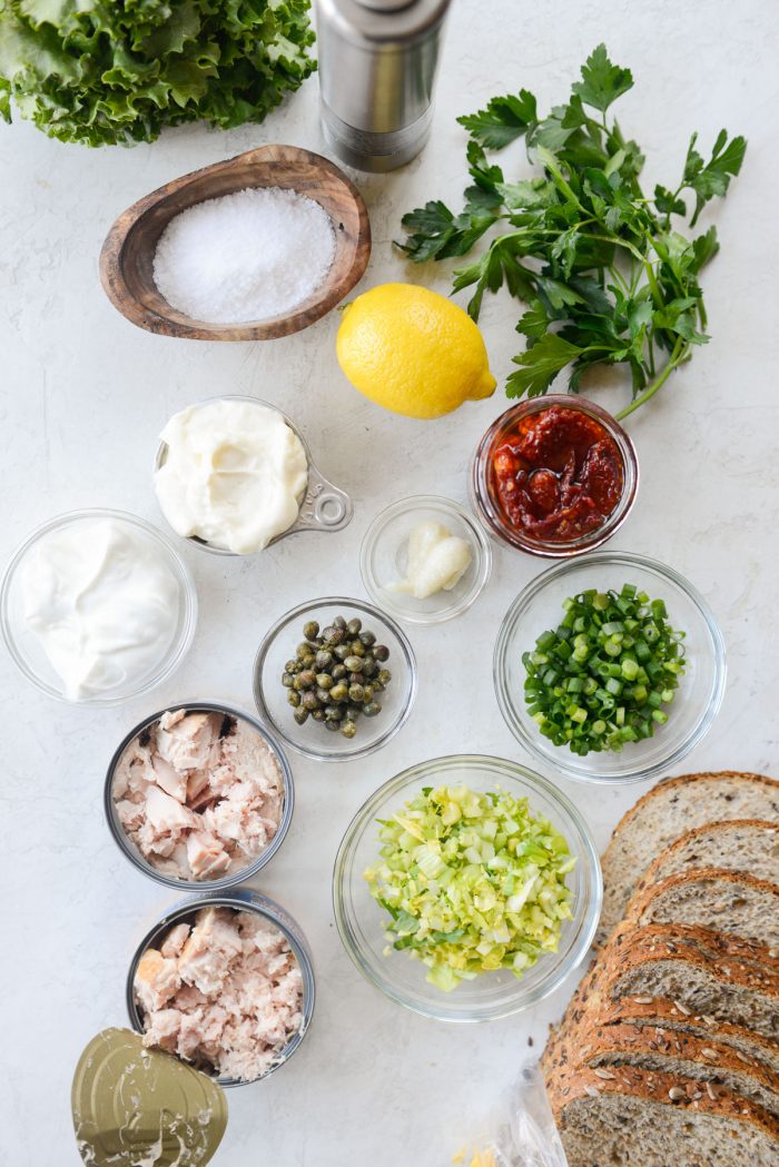 Sun-dried Tomato Tuna Salad ingredients