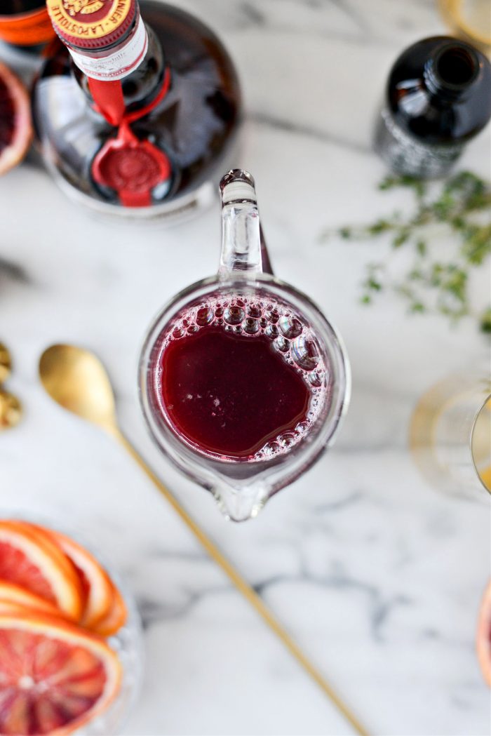 freshly squeezed blood orange juice