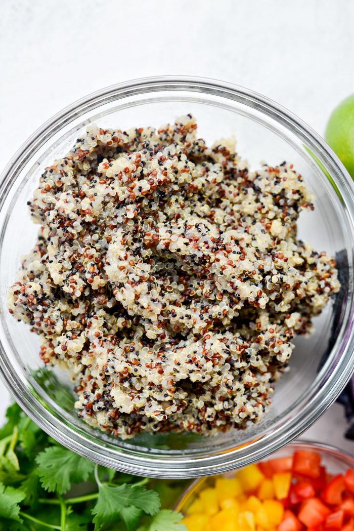 cooked quinoa in bowl