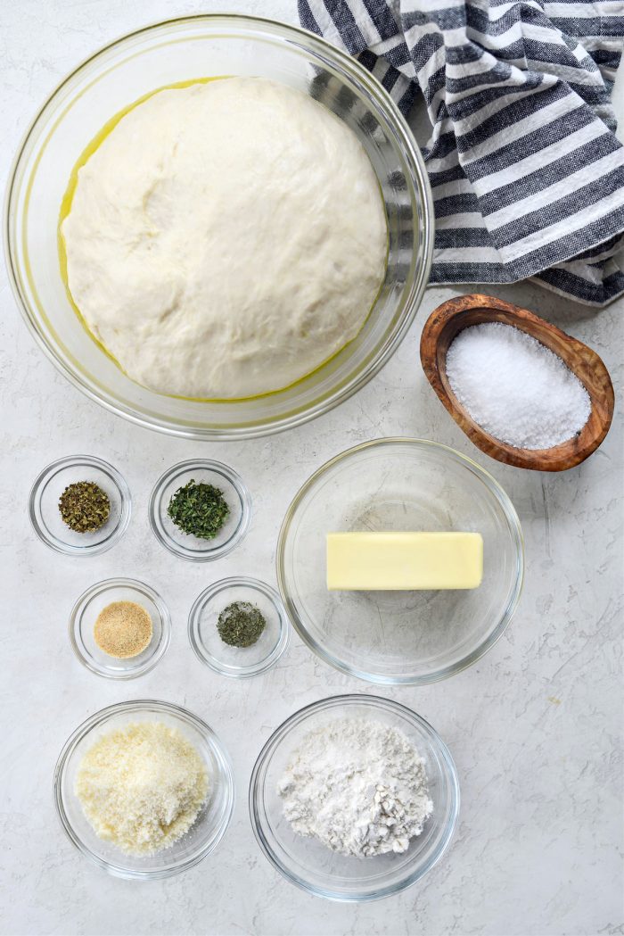 Ingredients for Easy Homemade Garlic Herb Knots