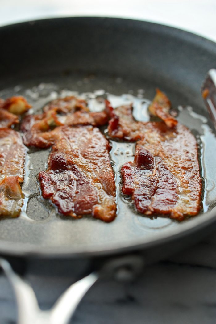 crispy bacon in skillet