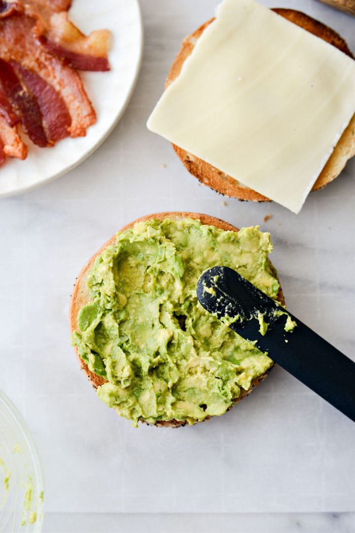 avocado on toasted bagel