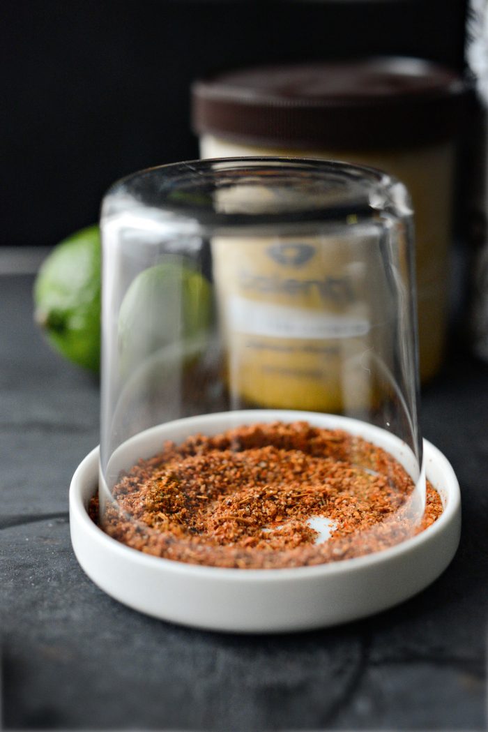 rim a glass in tajin