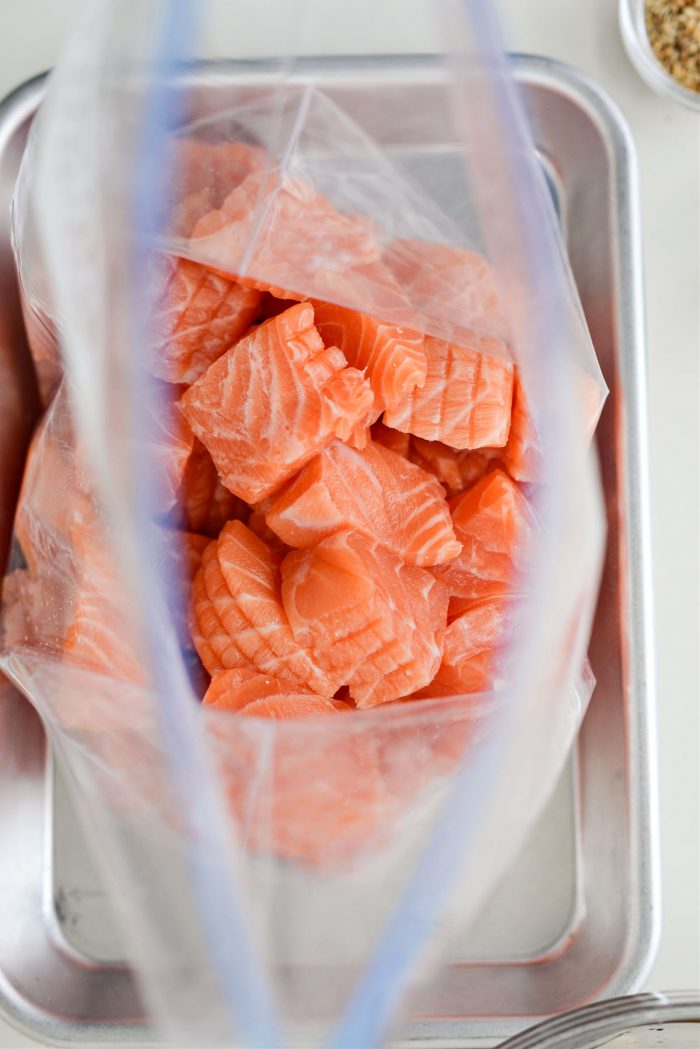 salmon in a bag