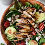 close up of Strawberry Goat Cheese Spring Salad