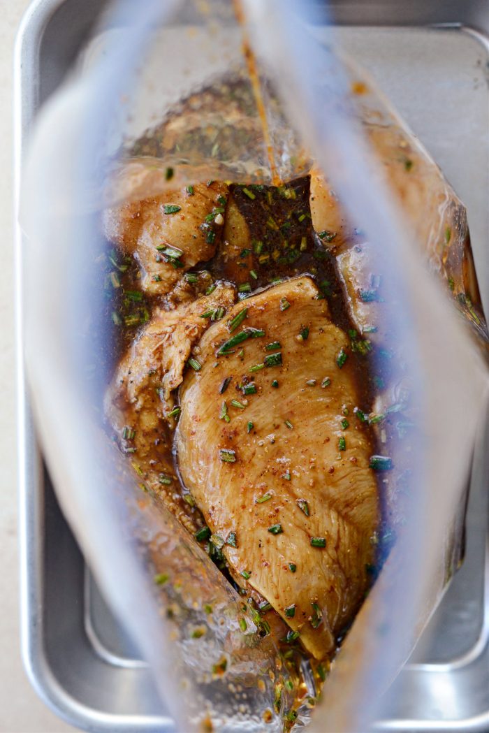 pull chicken out while preheating your outdoor grill.