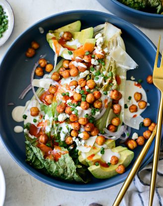 Air Fryer Buffalo Chickpea Caesar Salad