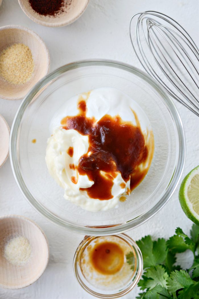 greek yogurt, mayo and adobo sauce