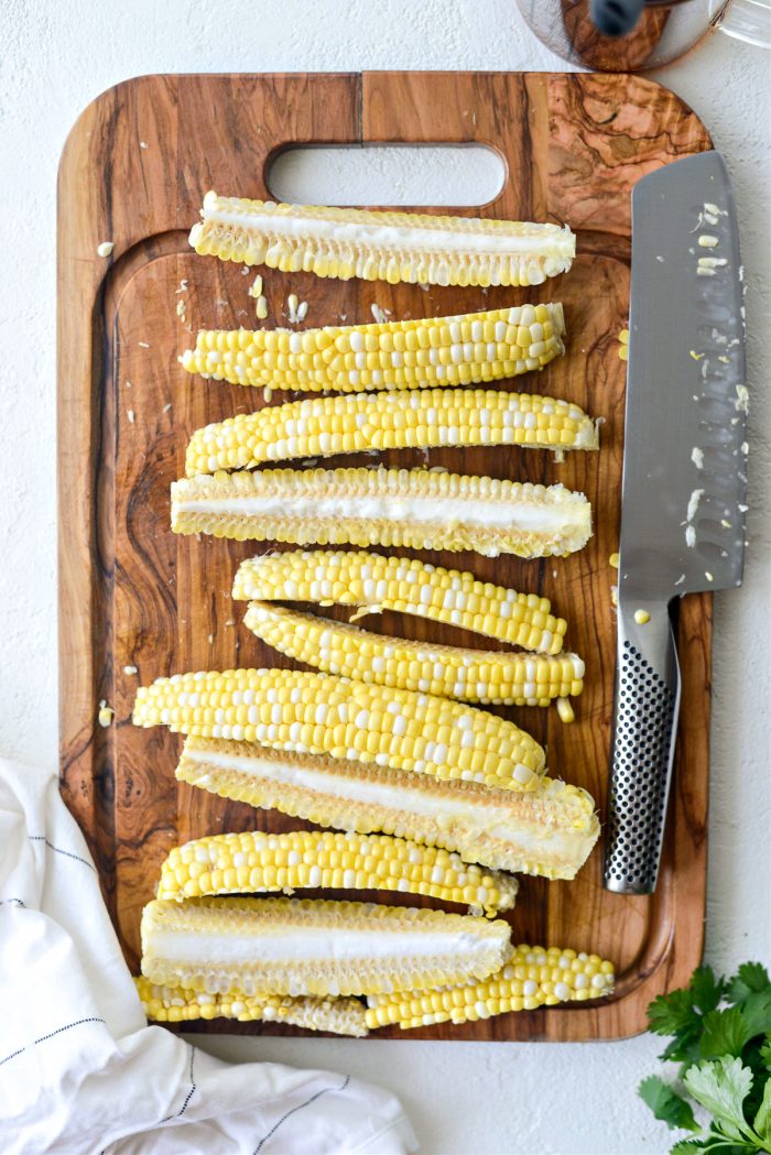 quartered ears of corn