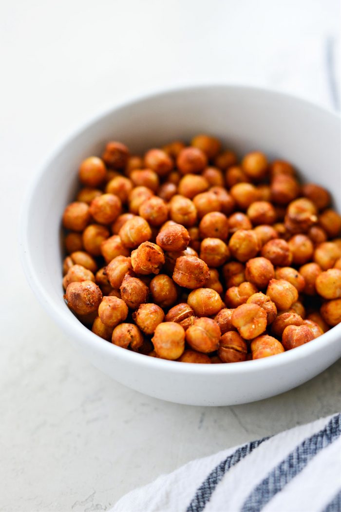 Air Fryer Buffalo Chickpeas