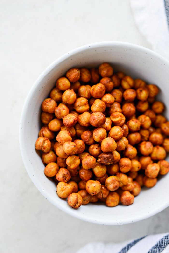 Air Fryer Buffalo Chickpeas