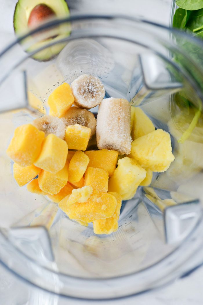 add frozen fruit to a blender