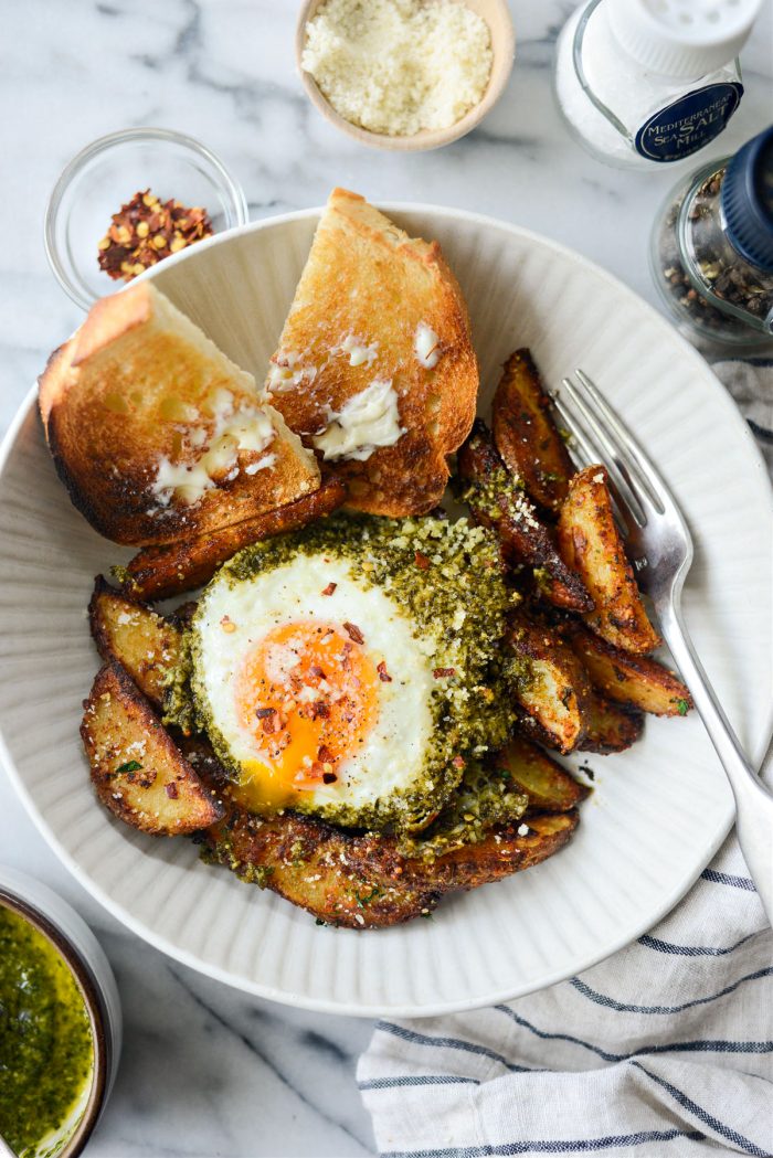 Pesto Fried Eggs