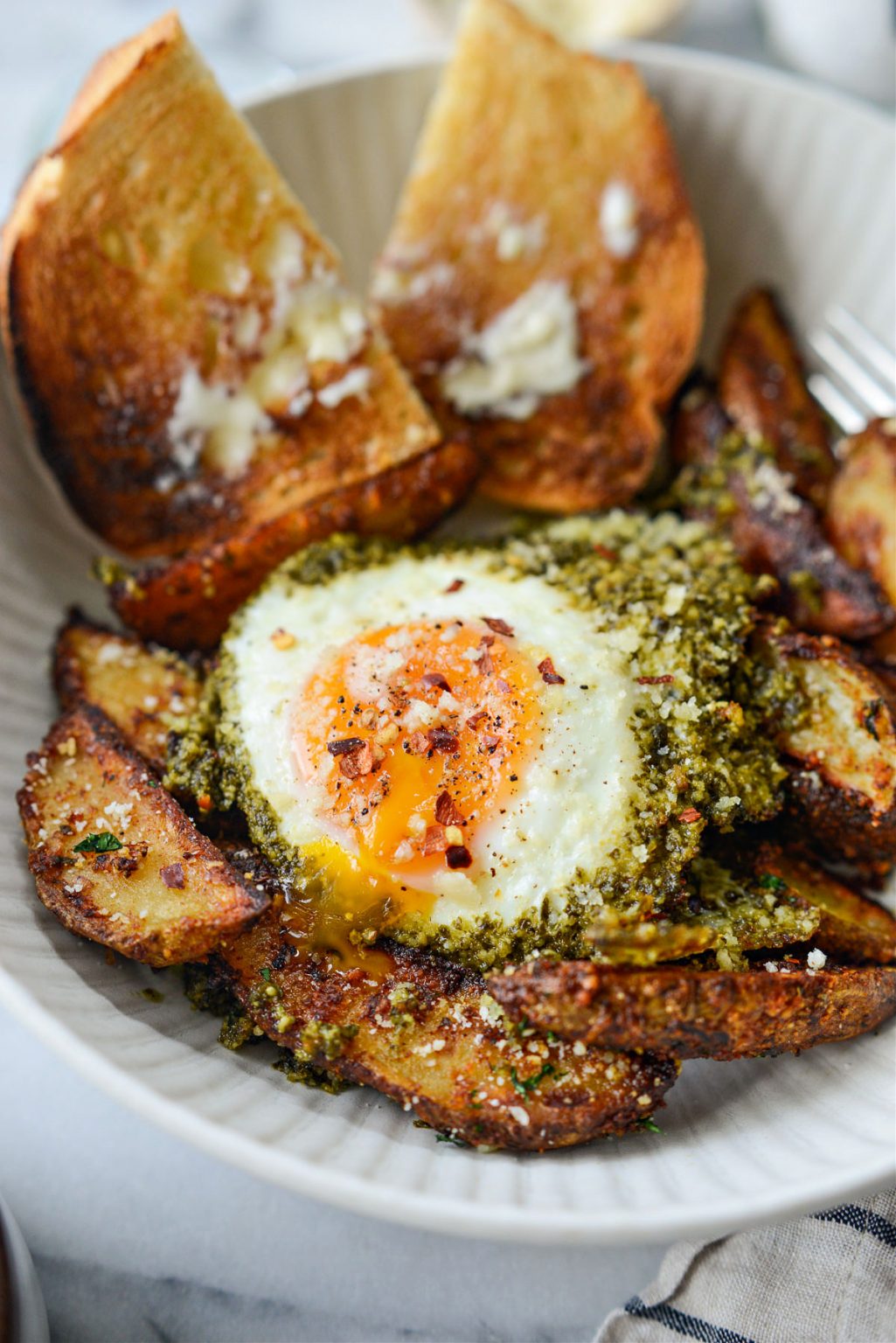 Pesto Fried Eggs Simply Scratch