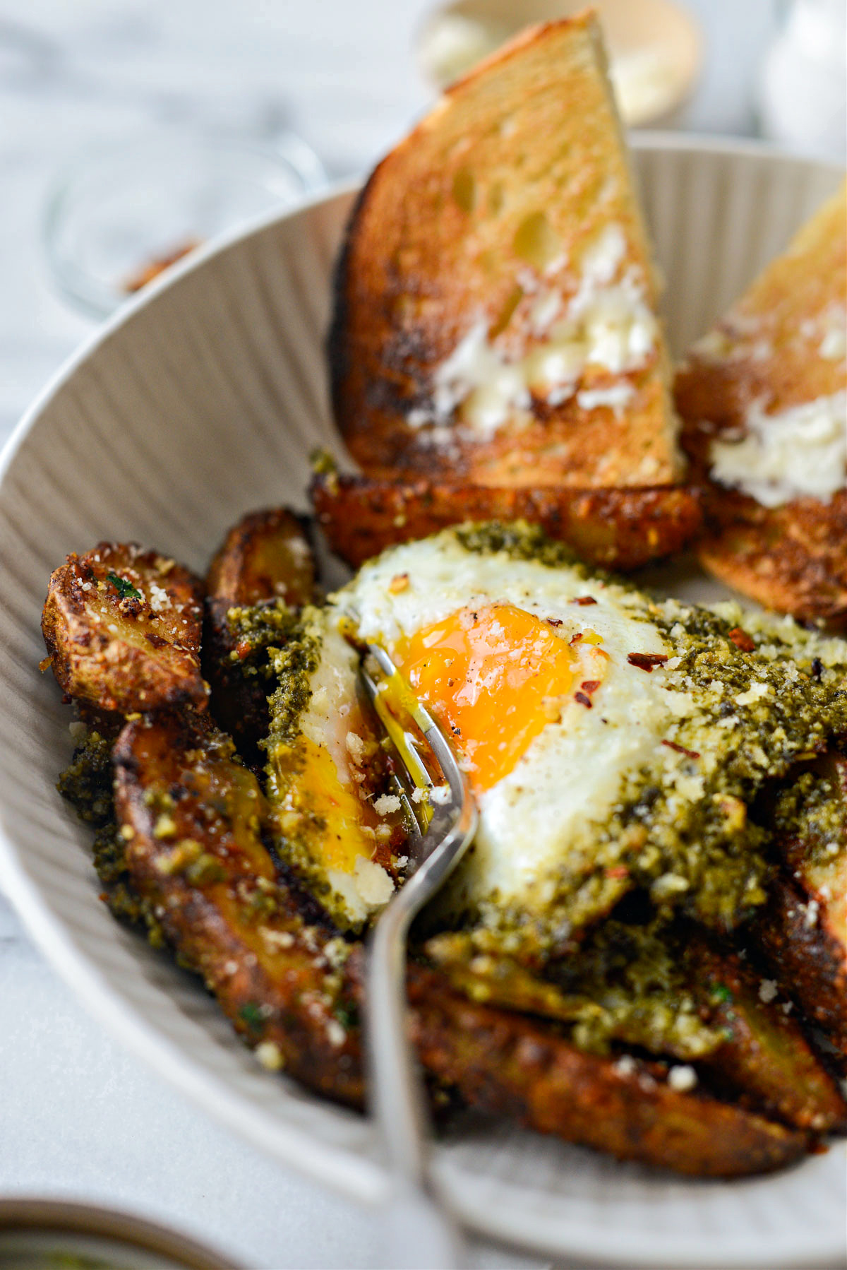 Pesto Fried Eggs Simply Scratch