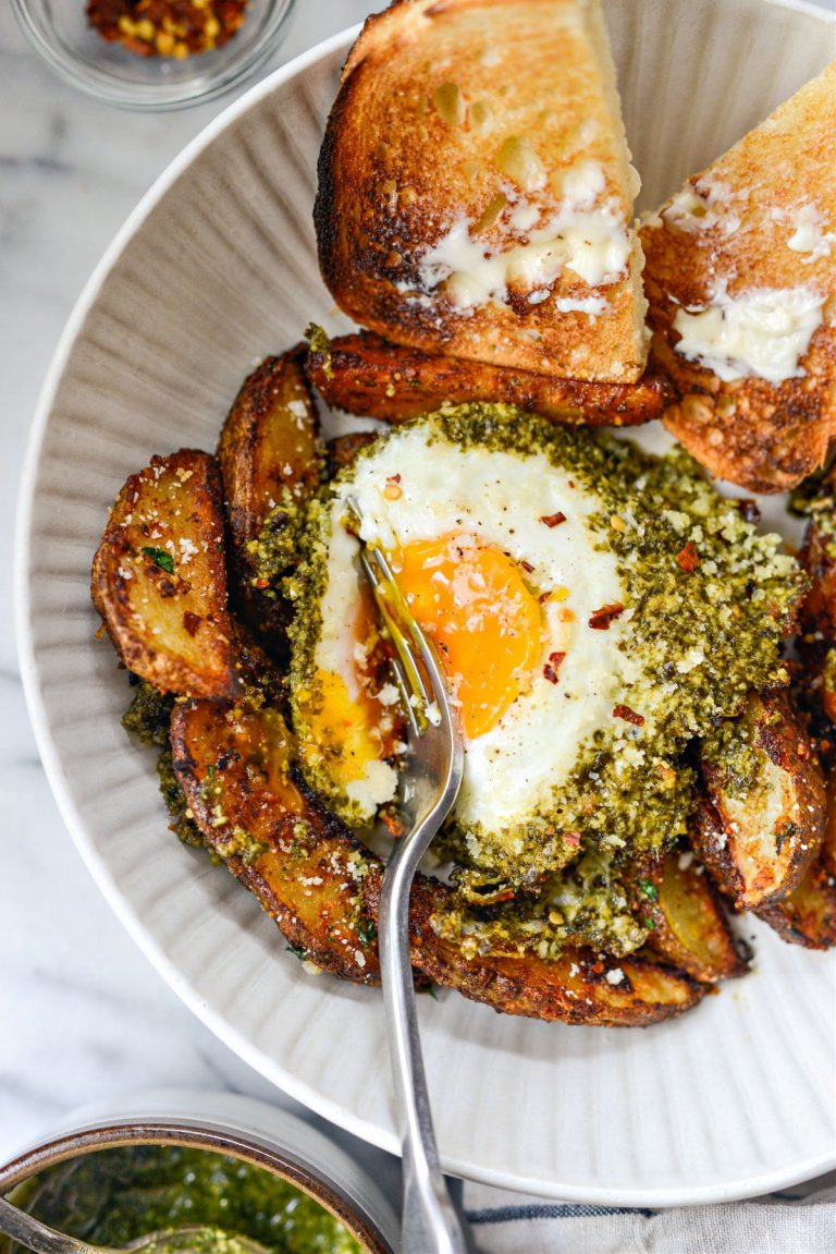 Pesto Fried Eggs Simply Scratch