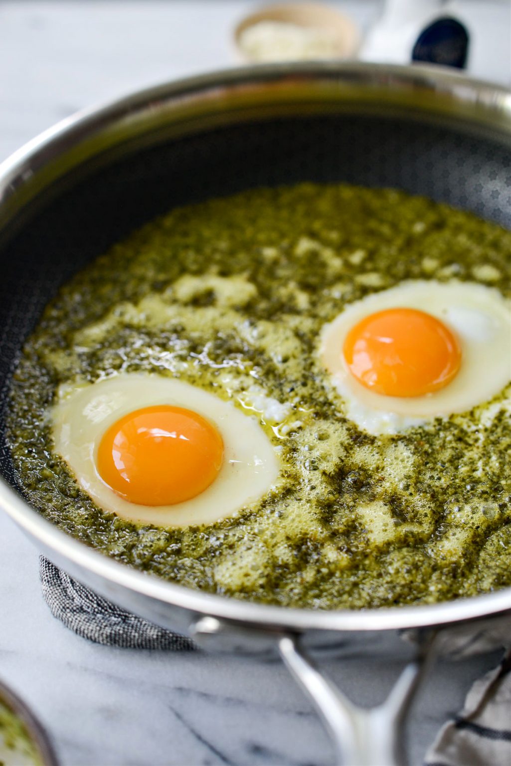 Pesto Fried Eggs Simply Scratch
