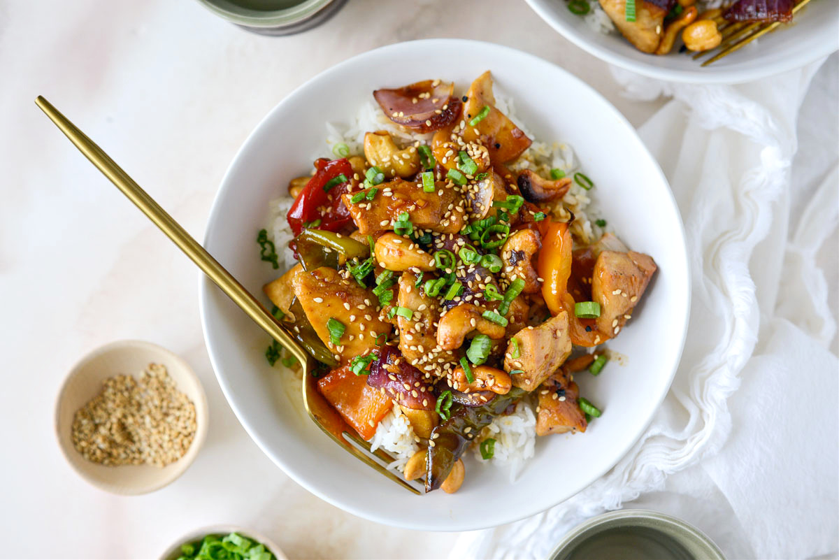 image of Sheet Pan Cashew Chicken recipe by Simply Scratch
