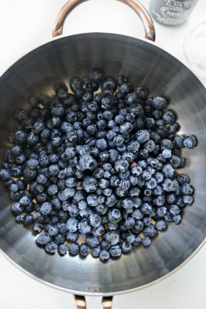blueberries in saucepan