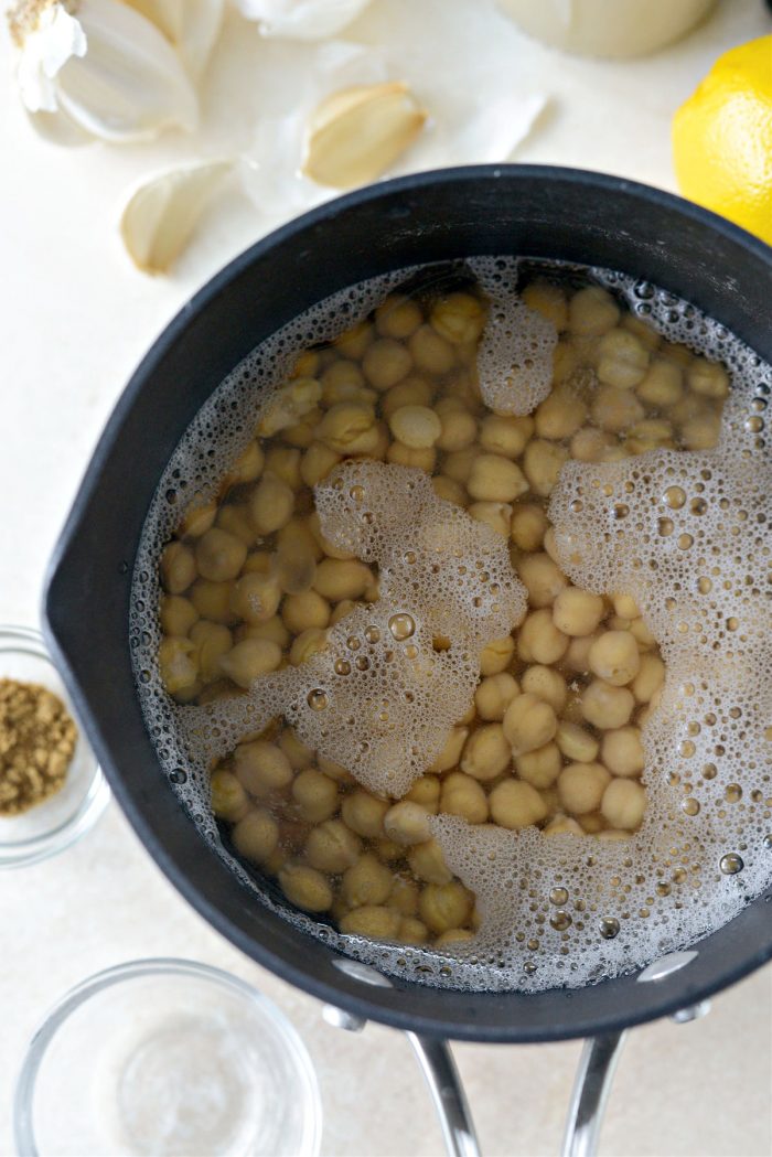 cover chickpeas with water