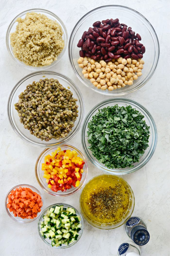 Ingredients for Marinated Confetti Picnic Salad