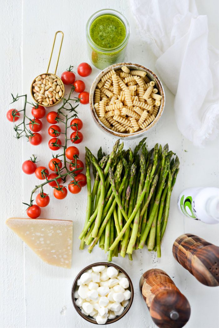 Ingredients for Pesto Pasta Salad