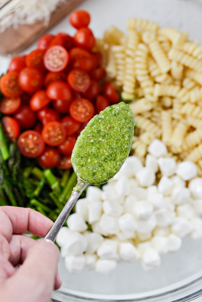 spoonful of homemade pesto